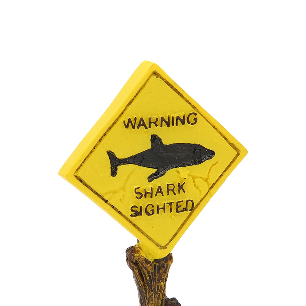 Aquarium Fish Yellow - Resin Shark Warning Board Ornament Yellow