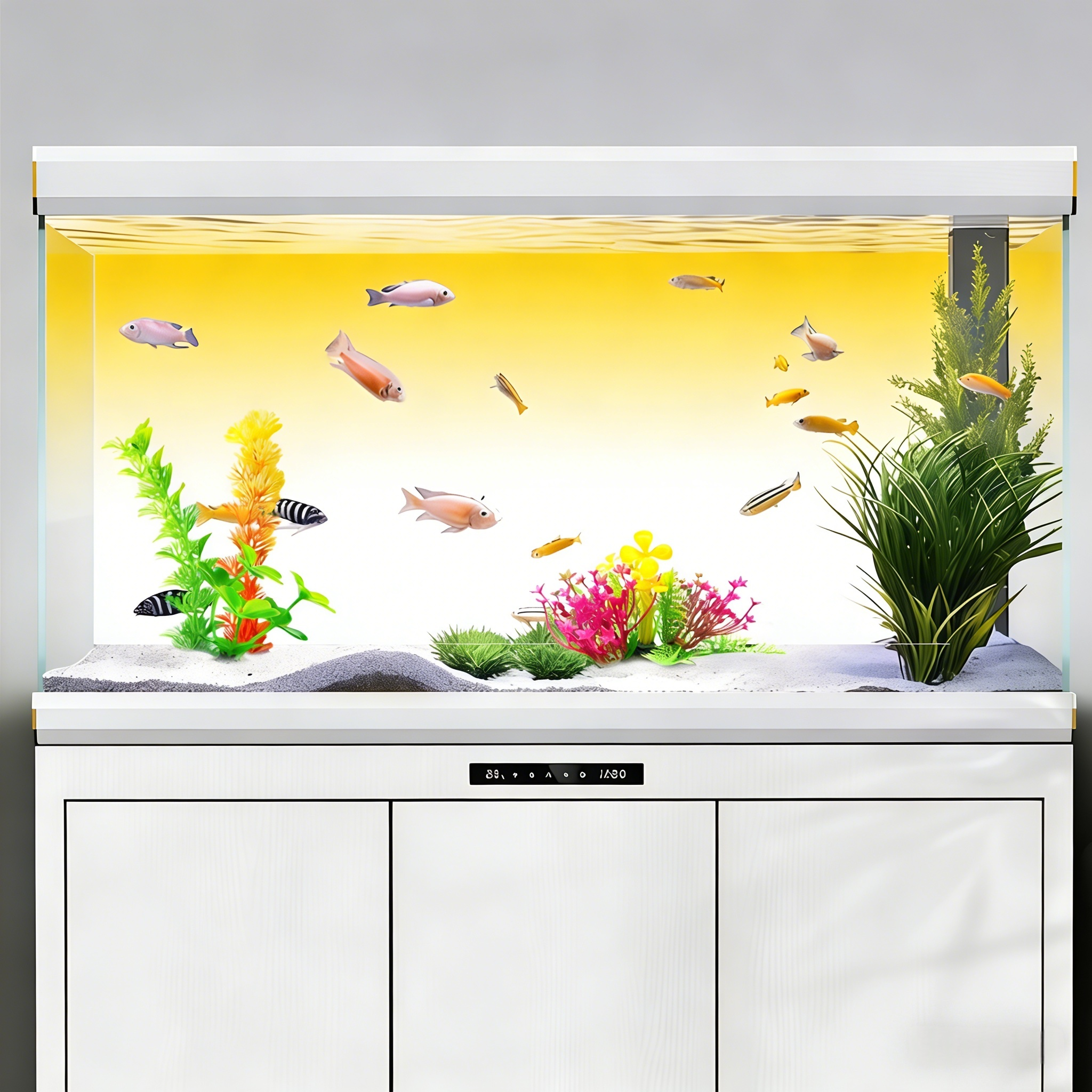 Yellow and white gradient，Fish - Aquarium Fish Yellow reseña y precio