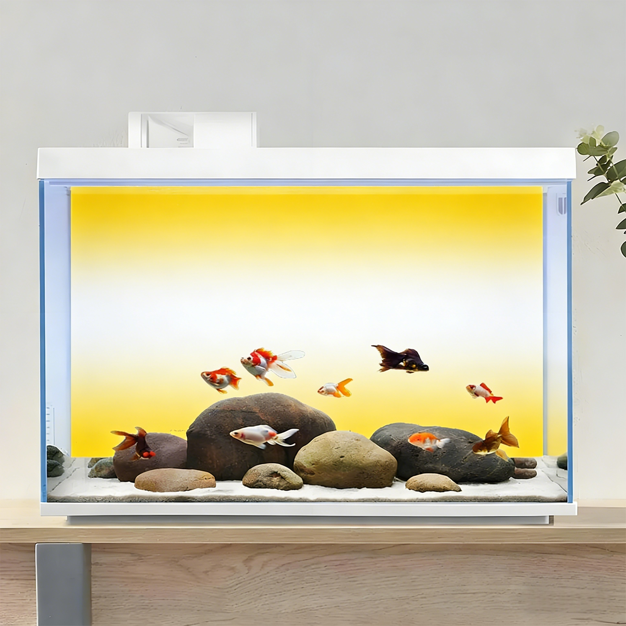 Yellow and white gradient，Fish - Aquarium Fish Yellow reseña y precio