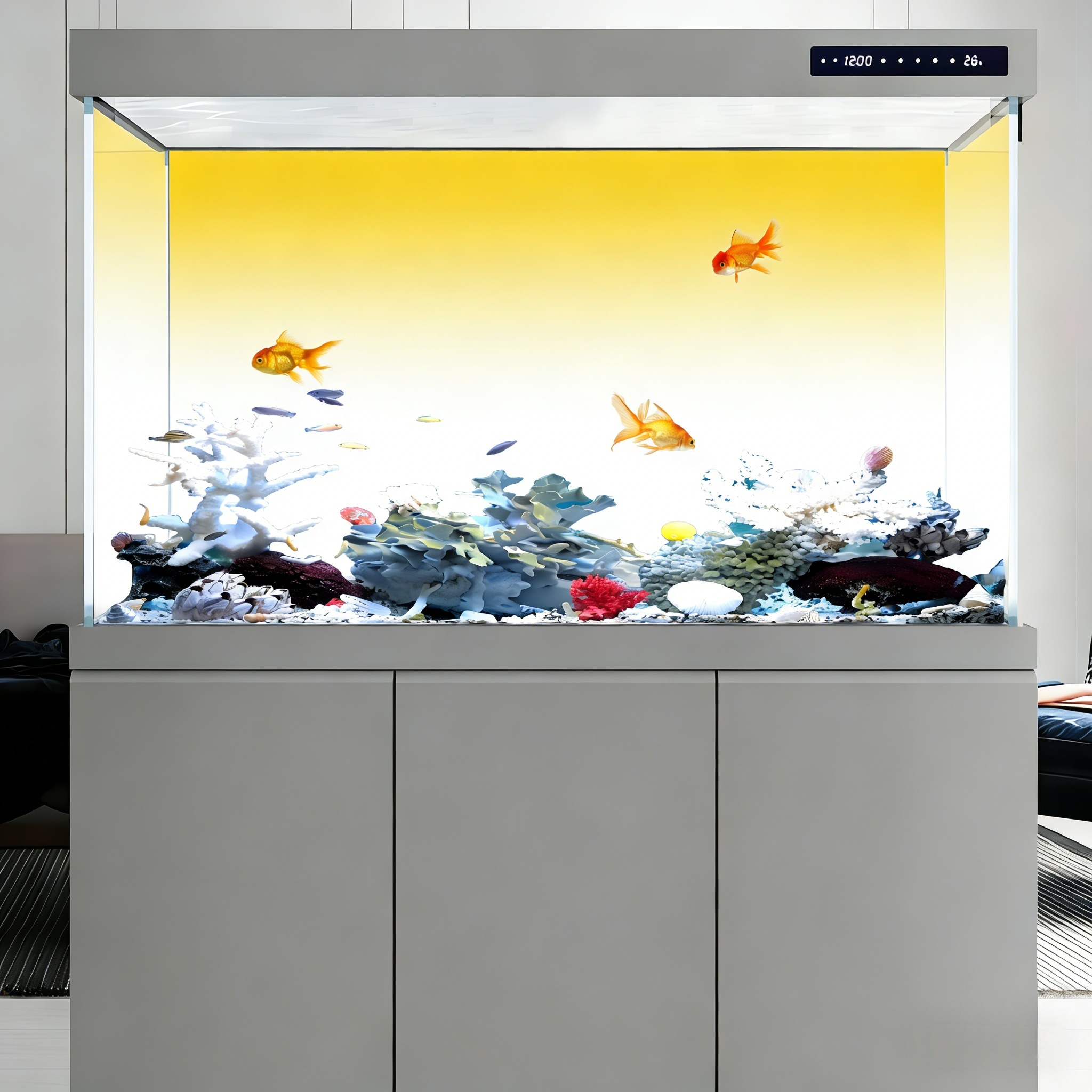 Yellow and white gradient，Fish - Aquarium Fish Yellow reseña y precio