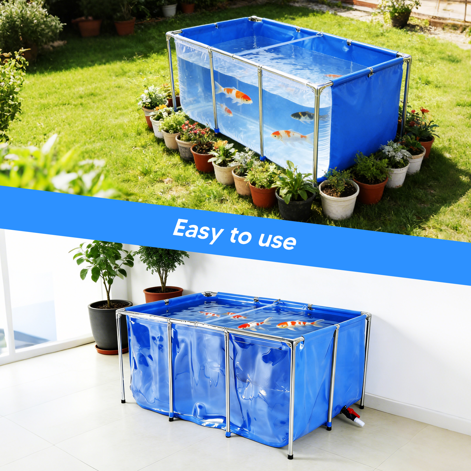 KOI Aquarium Tank with Frame & - Aquarium Fish Koi reseña y precio
