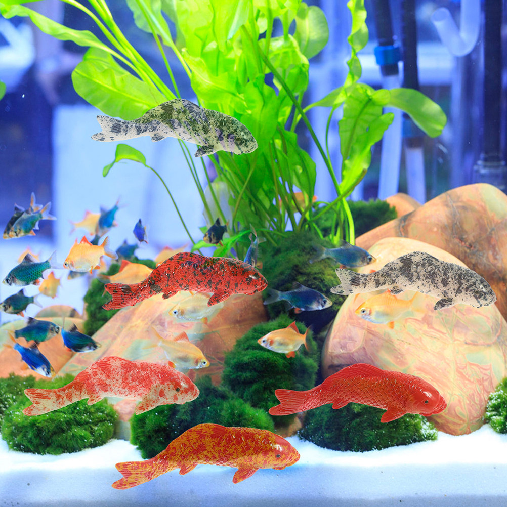 10Pcs Mini Koi Fish Decor Vibr - Aquarium Fish Koi reseña y precio