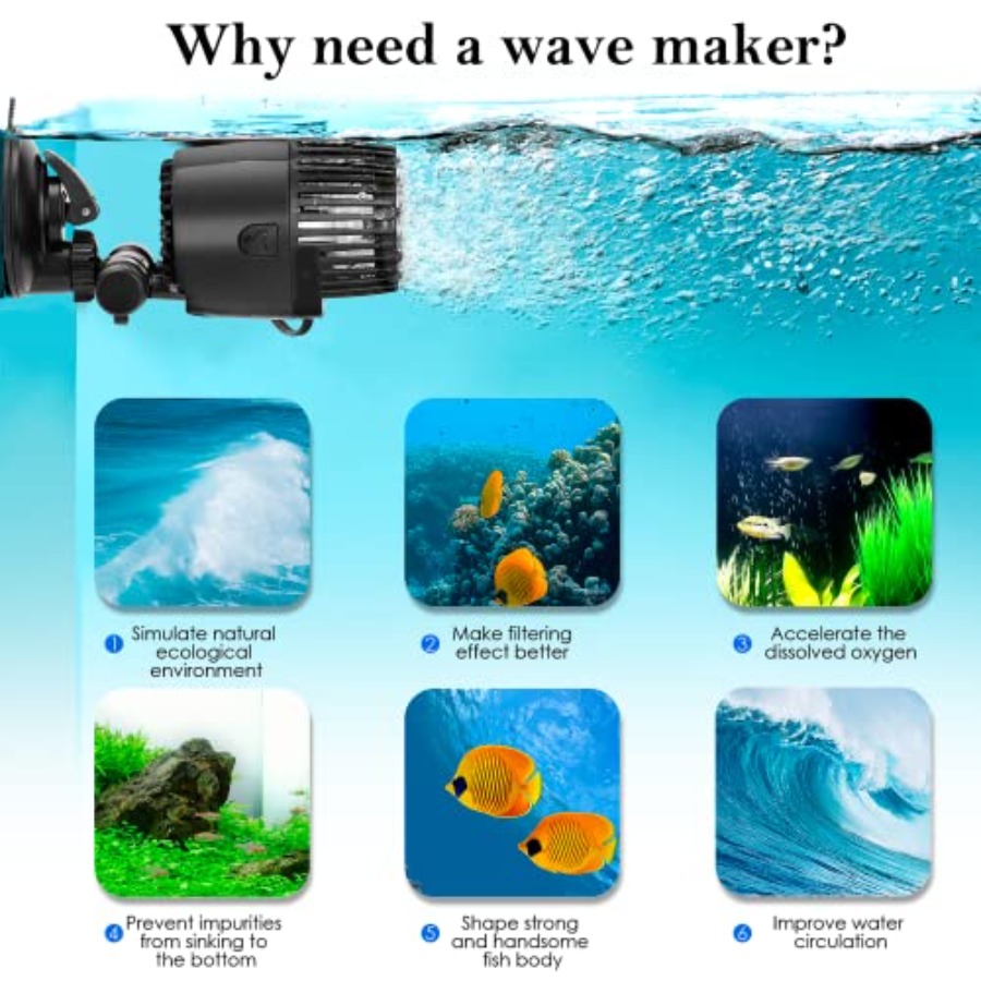 Aquarium Wave Maker8W//20W/25W - Powerhead Circulation Pump reseña y precio