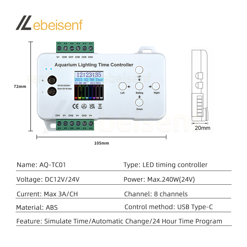 DC 12V 24V 8-Channel Programma - Aquarium Fish Common reseña y precio