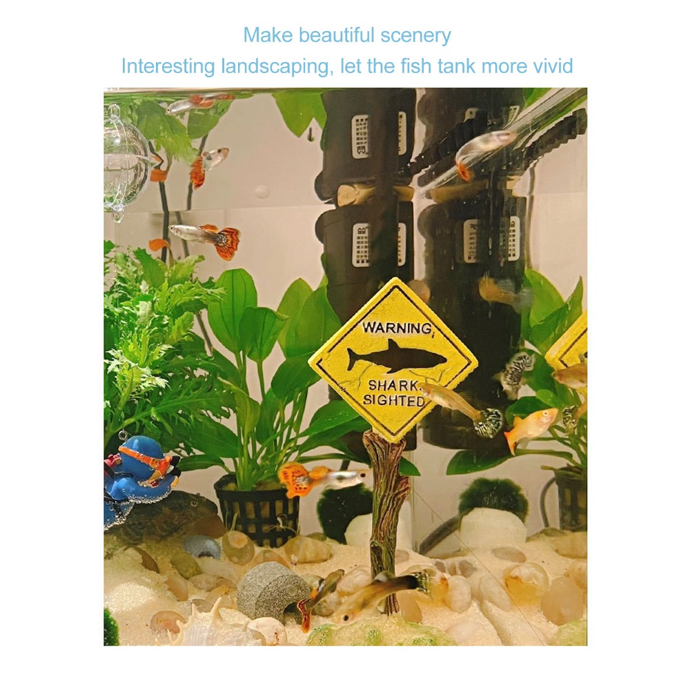 Resin Shark Warning Board Orna - Aquarium Fish Yellow reseña y precio