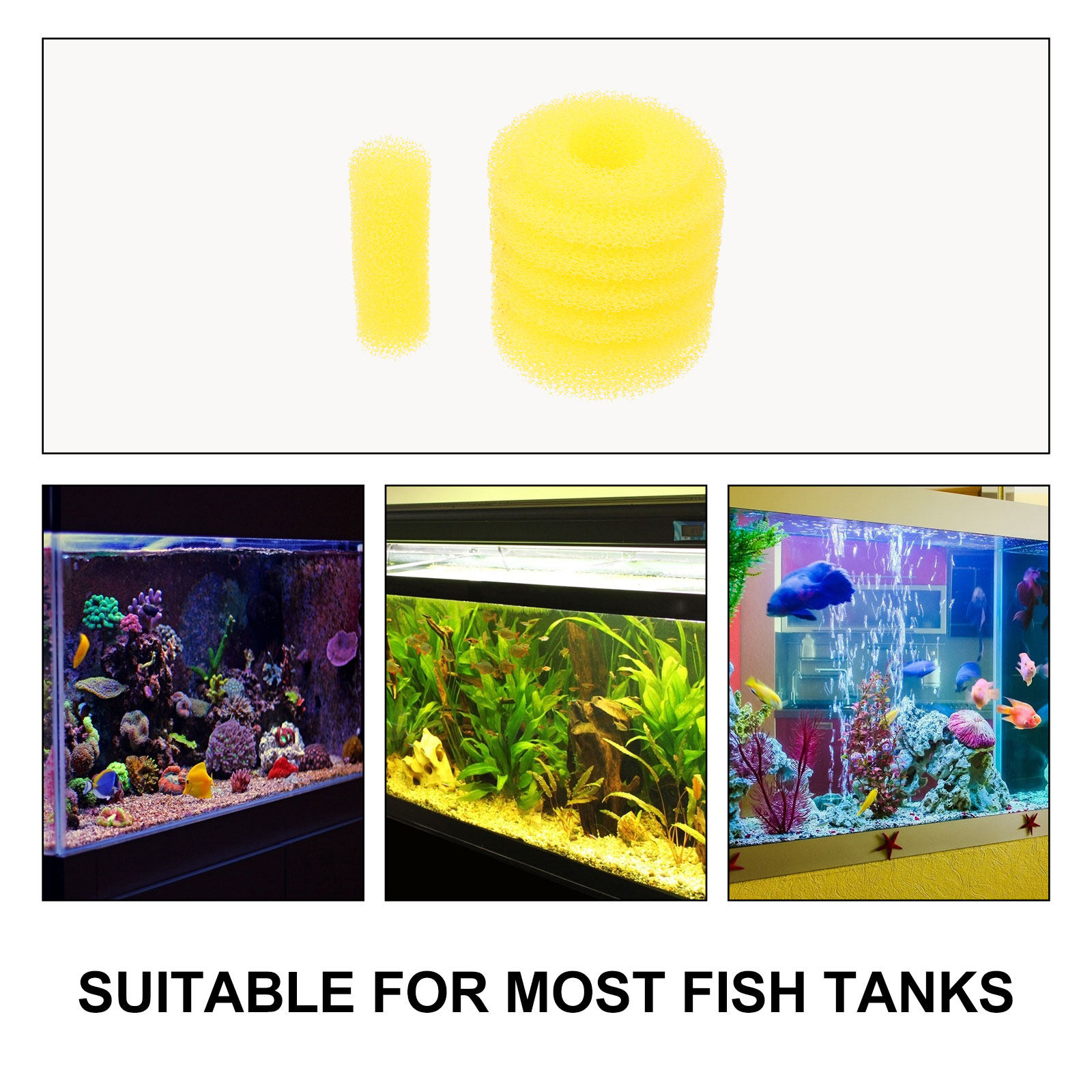 5Pcs Premium Aquarium Filter S - Aquarium Fish Yellow reseña y precio