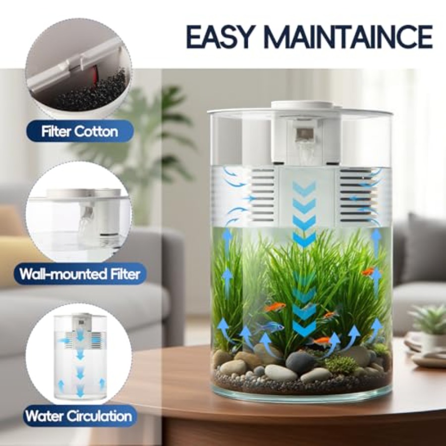 3 Gallon Self Cleaning Fish Ta - Fish Co Aquarium reseña y precio