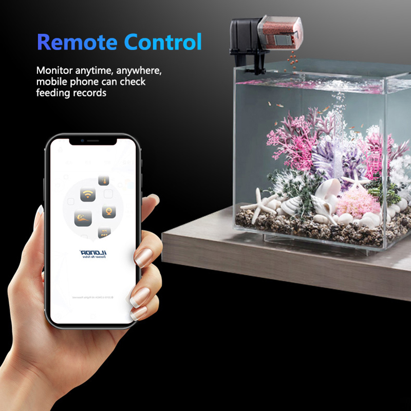 Smart WiFi Fish Feeder Remote  - Aquarium Fish Holiday Food reseña y precio