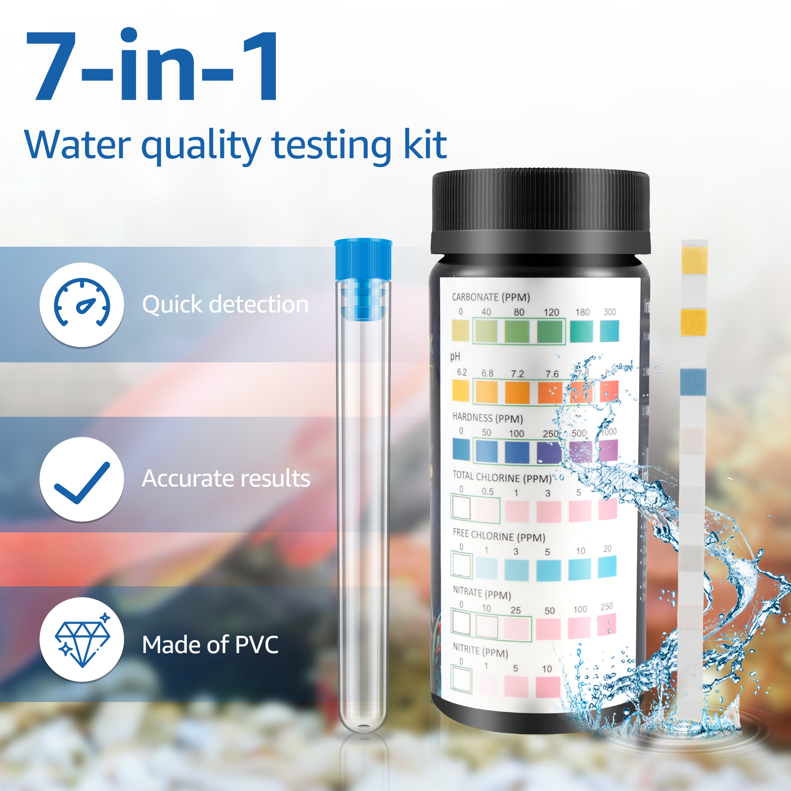 100Pcs 7 in 1 Aquarium Test St - Aquarium Fish Youtube reseña y precio