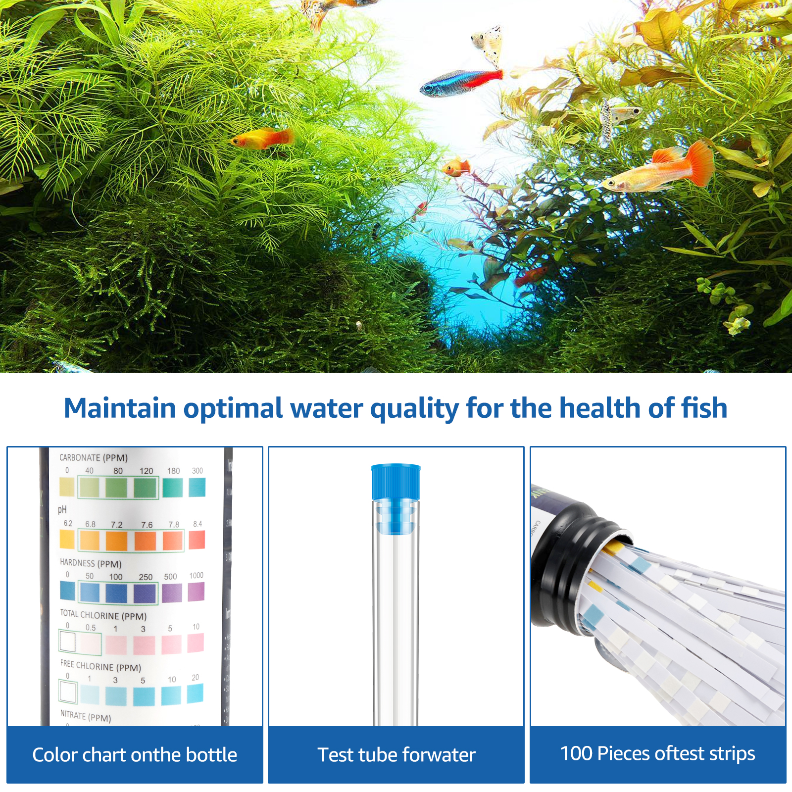100Pcs 7 in 1 Aquarium Test St - Aquarium Fish Youtube reseña y precio